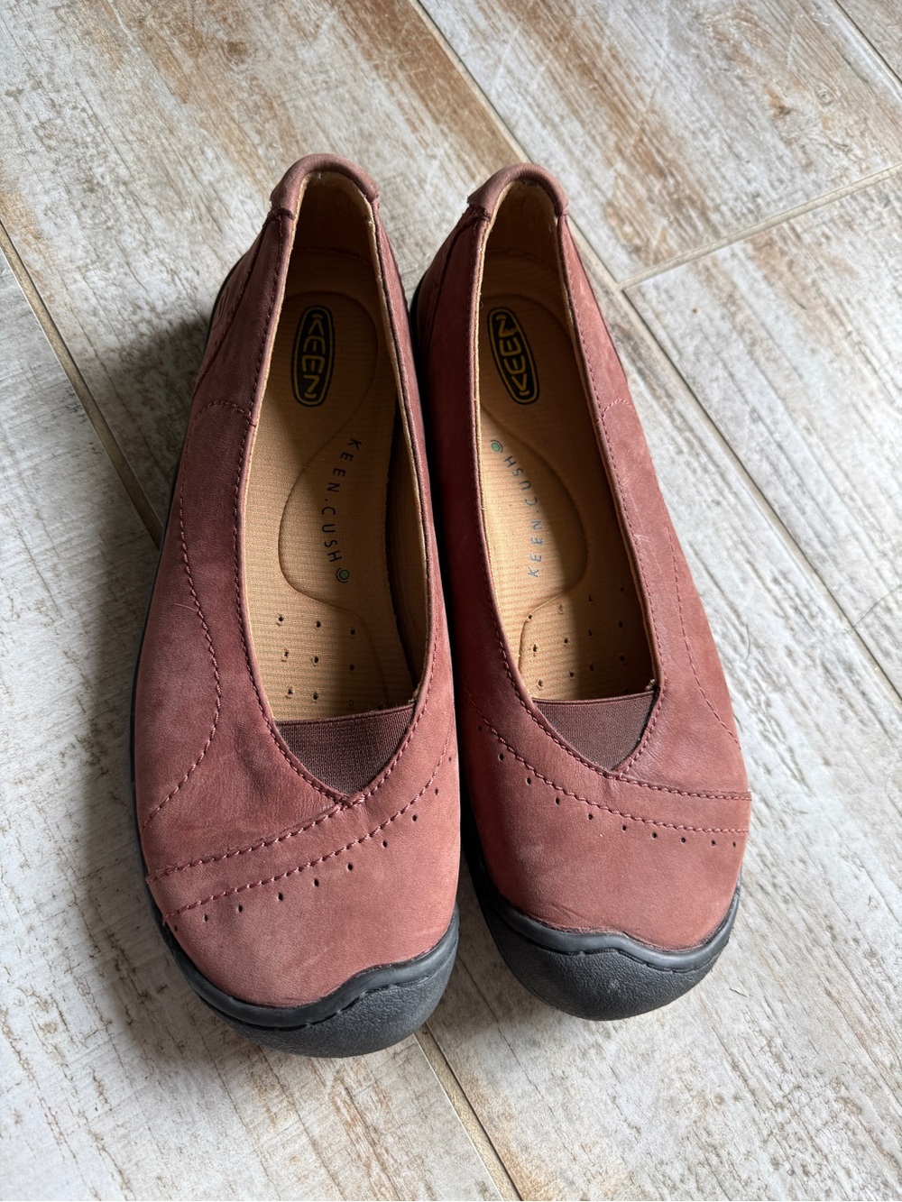 Keen Sterling City Mary Jane Slip On Loafers Brown Rust Suede Women's Size 10